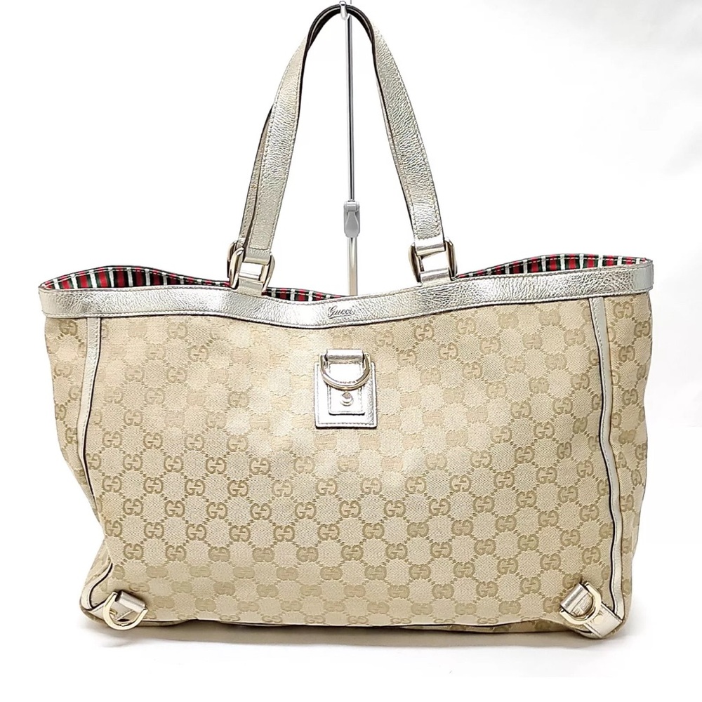 Gucci Beige Tote with Silver Trim